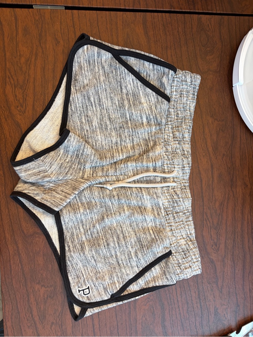 PINK Victoria's Secret Gray Heather Athletic Shorts with Black Trim